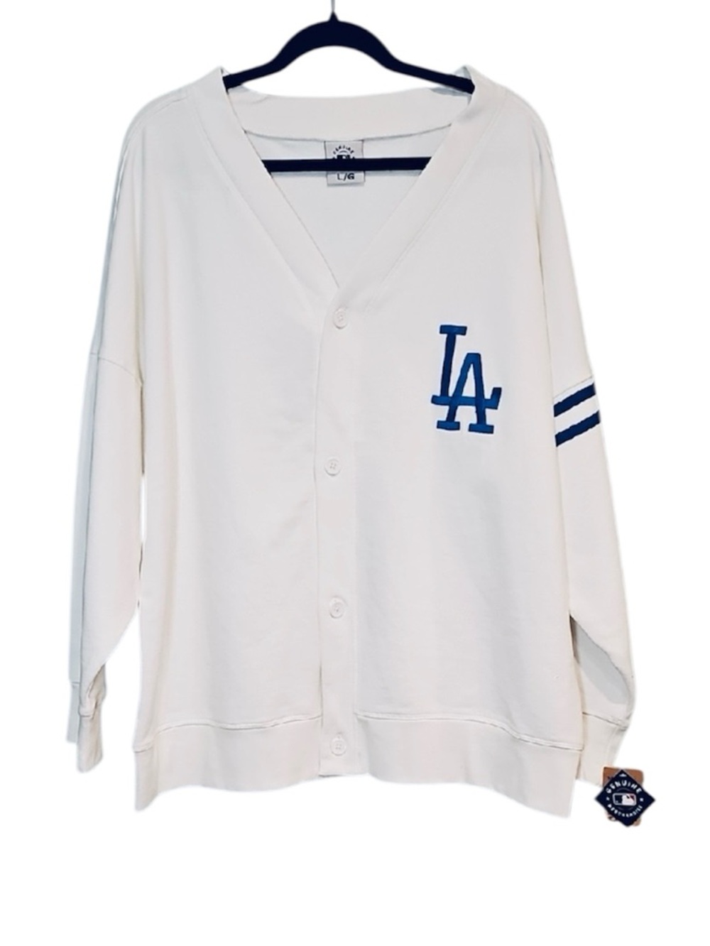 💚 Genuine Merchandise LA Dodgers Button-up Oversized Cardigan, Size L